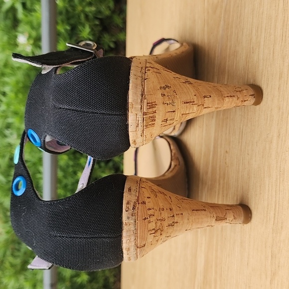 Marc Jacobs Multicolored Grommet Cork Sandal Heels Size 6 - Picture 4 of 13